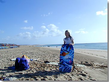 Bianca mit Surfbrett