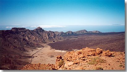 Blick nach Süden, ganz rechts außen La Palma